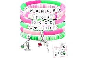BOCHOI 6Pcs Witch Merch Friendship Bracelets with Wand Witches Hat Witches Stretch Bracelets for Best Friend Birthday Hallowe
