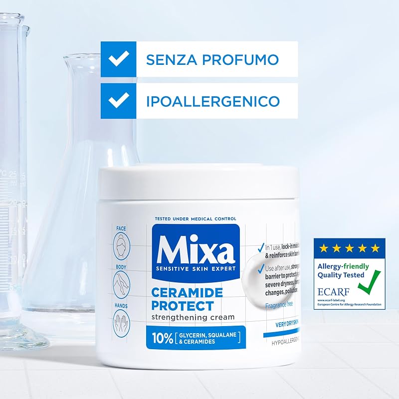Ceramide Protect Crema Idratante Rinforzante, Senza Profumo, 400 ml