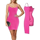 Popilush Summer Dresses for Women 2025 - Club Dress Cocktail Shapewear Mini Dress Spaghetti Straps Dinner Date Night Bodycon
