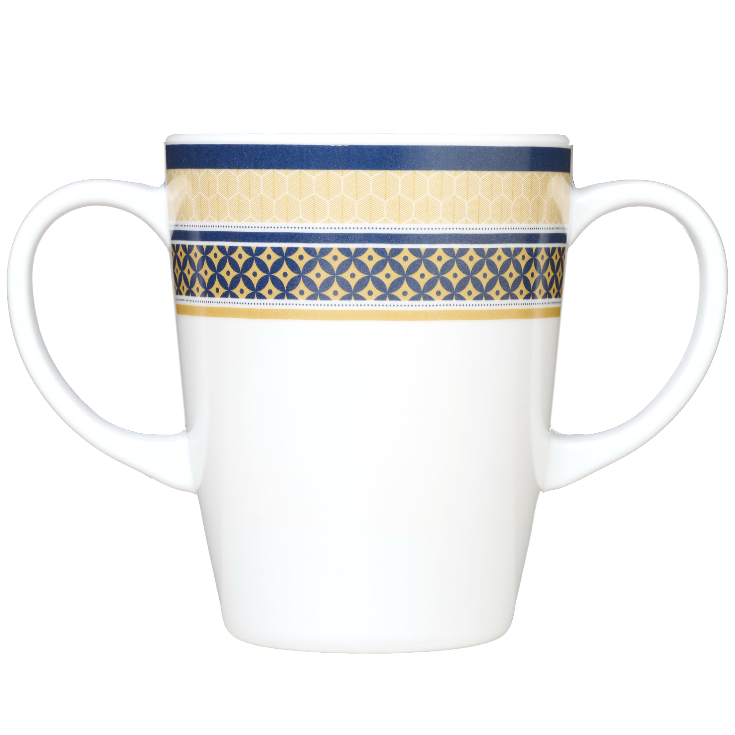 Rosa Lifestyle Two Handled Melamine Mug – Lightweight 126g, 400ml/14oz Capacity – Daily Living Mobility Aid for Elderly, Dementia, Tremors, Arthritis, & Weak Grip (White)