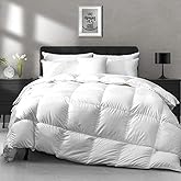 APSMILE All Season Down Feather Fibers Comforter King Size - Ultra-Soft High Fill-Power Hotel Collection Duvet Insert, Fluffy Medium Warm Quilt Comforter with Corner Tabs(106x90, White)