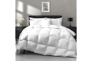 APSMILE All Season Down Feather Fibers Comforter King Size - Ultra-Soft High Fill-Power Hotel Collection Duvet Insert, Fluffy Medium Warm Quilt Comforter with Corner Tabs(106x90, White)