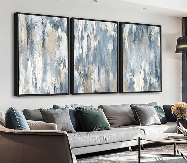 ASDCEUTICALS ABSTRACT FRAMED WALL ART – GREY BLUE...