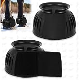 Abbylike Bell Boot for Horse 1 Pair/2 Pair Available | Protect Against Hoof Impact Trauma, Rubber Bell Boots Horse Care for Turnout, No Rub Design Wrap Hook and Loop