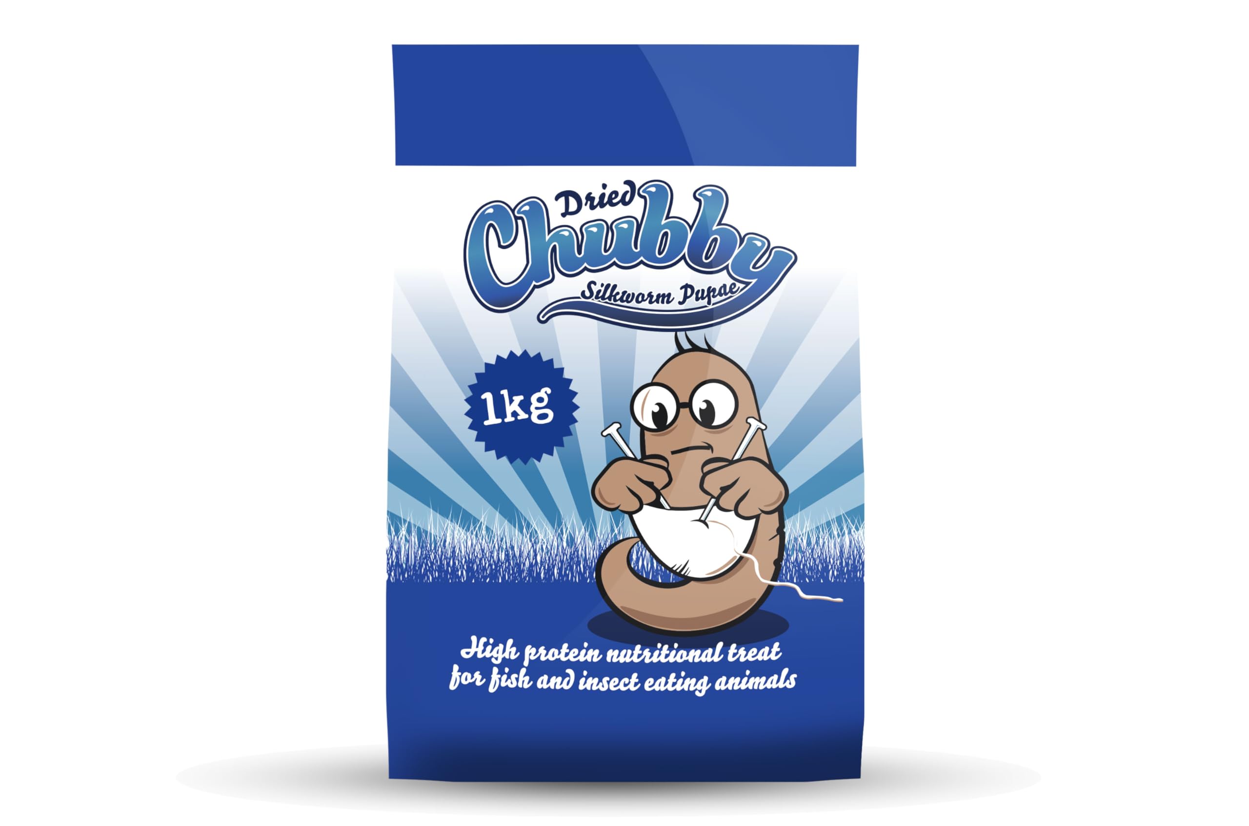 Chubby Mealworms Dried Silkworm Pupae (1Kg), Dried Silkworm for Wild Birds, Koi Fish, Reptiles, Turtles & Other Animals, High Protein Koi Food