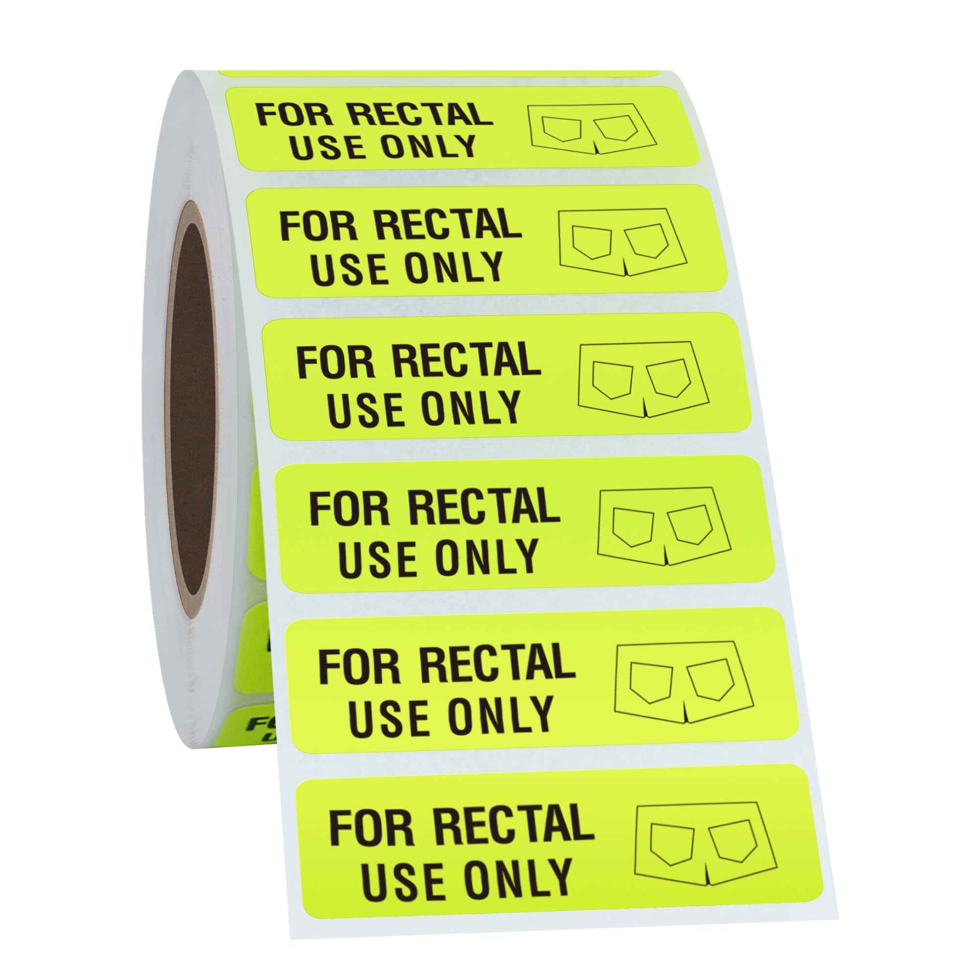 Hycodest 500 pcs for Rectal Use Only Stickers Relax Laugh Labels for Fun, 38x10 mm (Fluorescent Yellow)