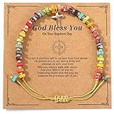 SHINUS BOHO Handmade Cross Colorful 7 Charkra Beaded String Protection Bracelets for Women, Good Luck Rope Bracelet Friendship Holiday Summer Jewelry Gift.