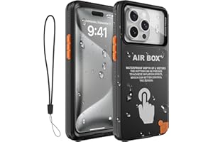 Haireca Waterproof Phone Case, Underwater Snorkeling Case for 6.7" [iPhone 15/14/13/12 Pro Max, iPhone 16/15/14 Plus], Inflated Touchscreen HD Photography Water Proof Beach Essentials, Black