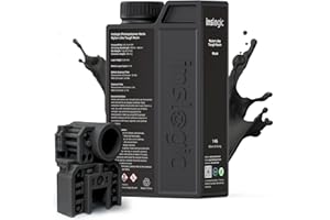 Inslogic Nylon-Like Tough 3D Printer Resin, High Impact Resistance & Flexibility for LCD, DLP, SLA Resin 3D Printers, Durable, Low Shrinkage, 365-405nm UV-Curing Resin for Functional Parts, 1kg, Black