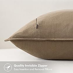 MIULEE Decorative Linen Euro Sham Pillow Covers