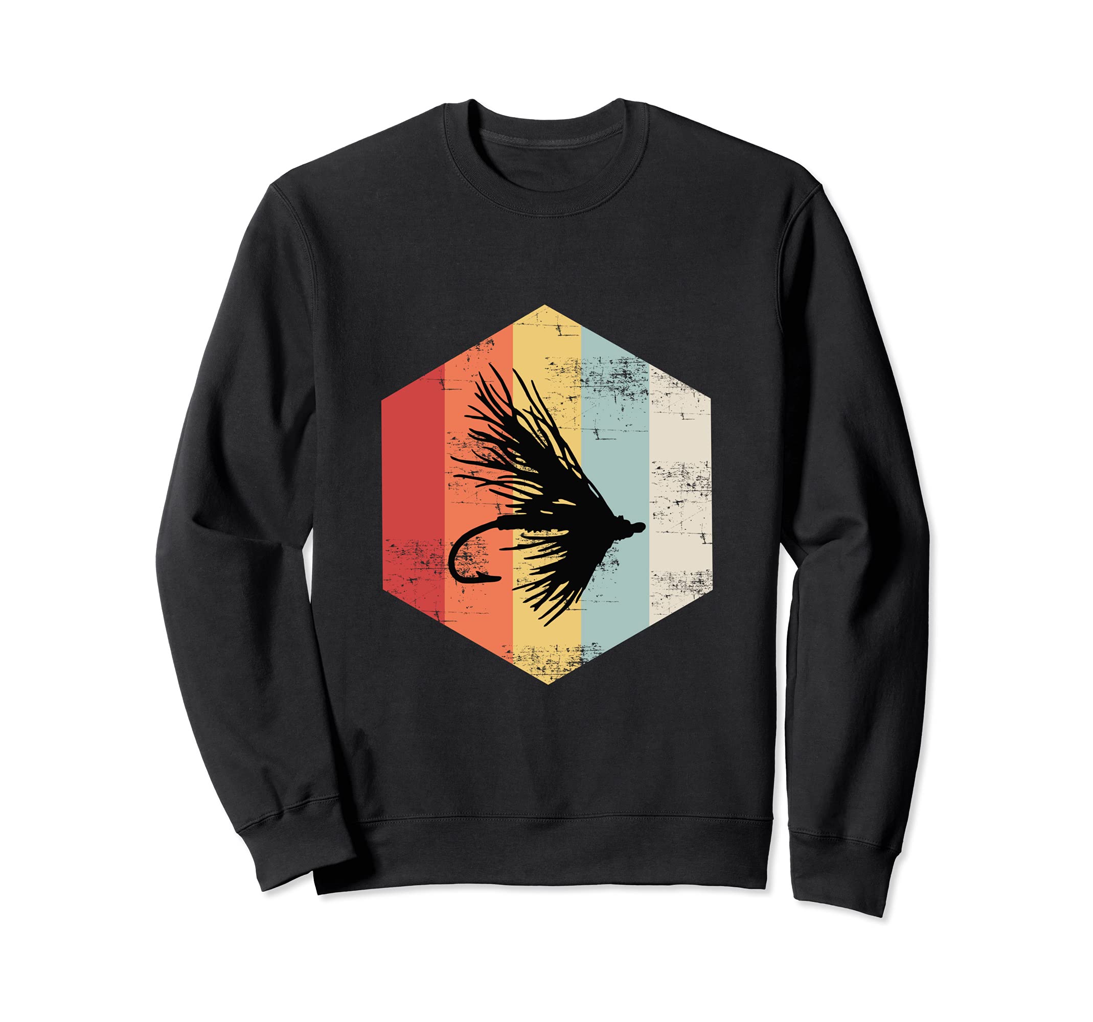 Vintage Retro Fly Fishing Lure Anglers Sweatshirt