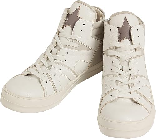 Amazon バレッタ メンズ レザースニーカー スターモチーフ 星柄 サイドジップ シューズ メンズ ホワイト Lサイズ 27 5cm Valletta バレッタ スニーカー