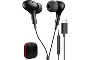 AFGHOA USB C Headphone for Samsung S25 FE S24 A16 A17 Wired Earbuds Magnetic in-Ear Type C Earphone with Microphone Volume Control Bass Stereo Noise Canceling for iPhone 17 Pro Max Air 16 16e 15 Pixel 10 9a