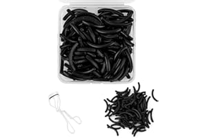 100pcs Eyelash Curler Refills for Tweezerman, Rubber Lash Curler Replacement Pads for Enhanced Curl & Comfort (Black)