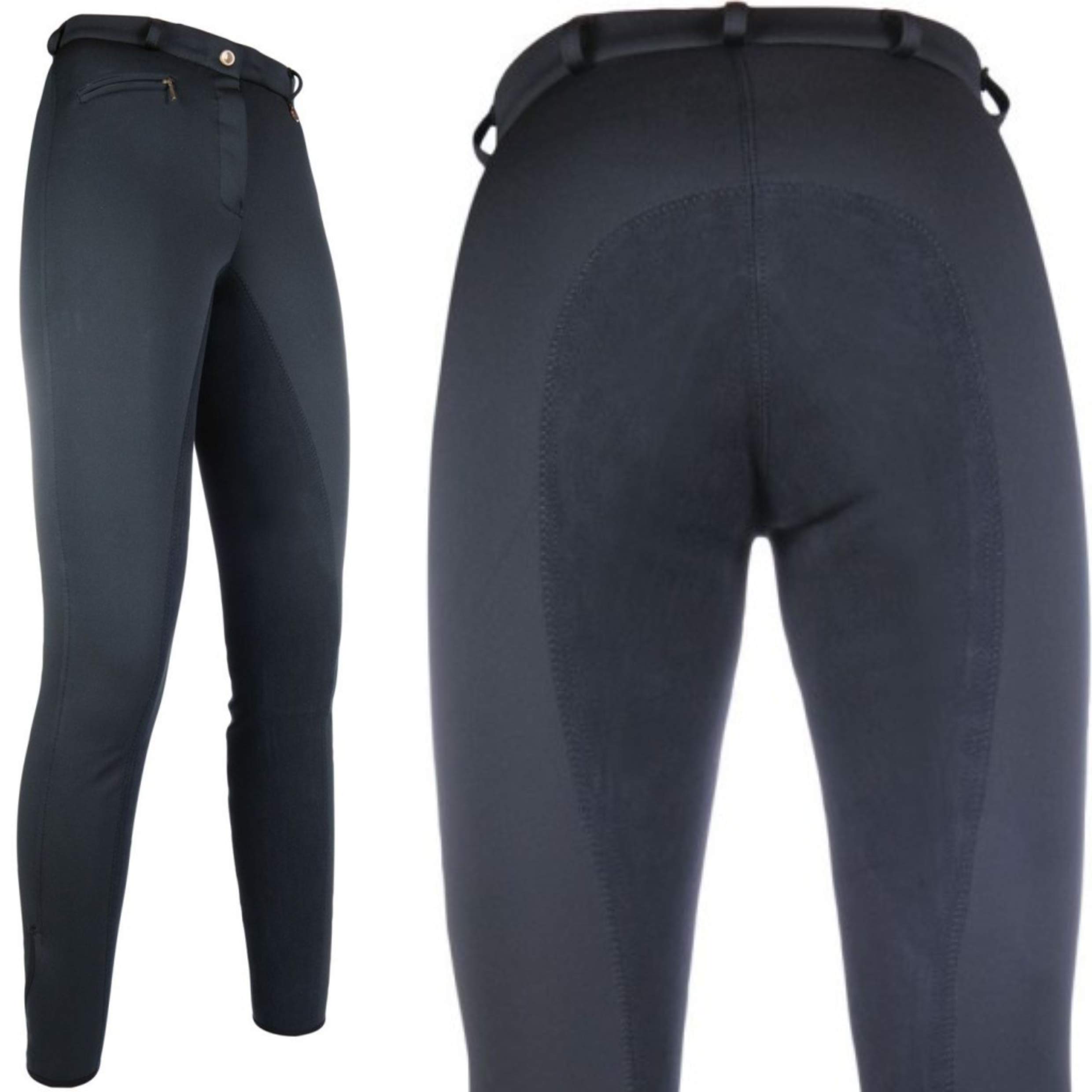 HKM Women's Winner Winter Softshell Breeches, Black, 30