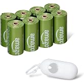 Amazon Basics Dog Poop Bags, 120 Count, Enhanced for Guaranteed Leakproof, Unscented, Green