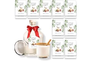 JOYFUL ARTISTRY 18pcs Coquito Labels for Bottles Christmas, Size 2" X 3" Coquito Xmas Puerto Rico Stickers, for 8oz, 16oz, 32oz Bottles
