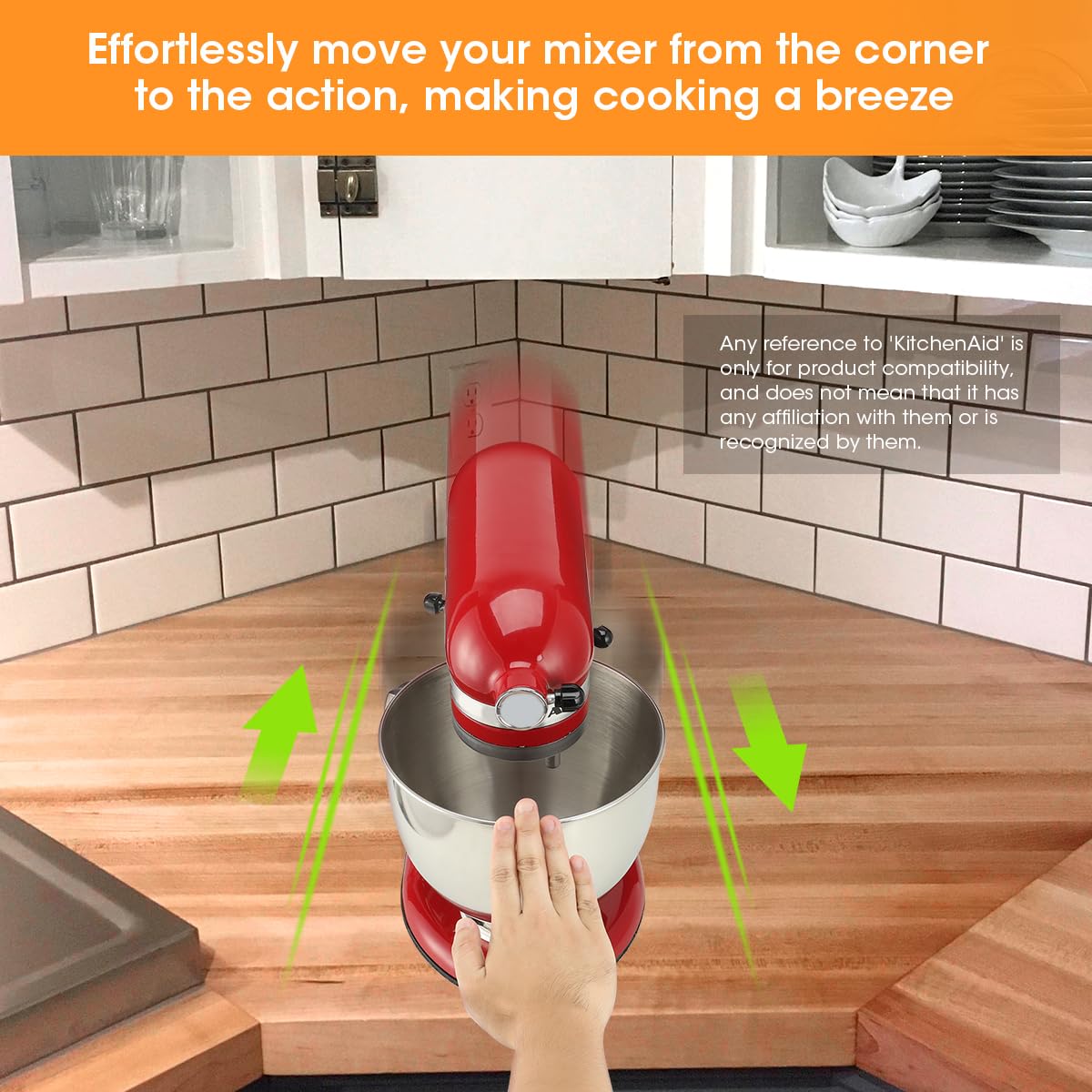 Aieve Upgrade Mixer Slider Mat for KitchenAid 4.5-5 QT Tilt-Head Stand Mixer, Acrylic Mixer Slider Tray Board with Felt Back for Kitchenaid Mixer Aceesories, Black