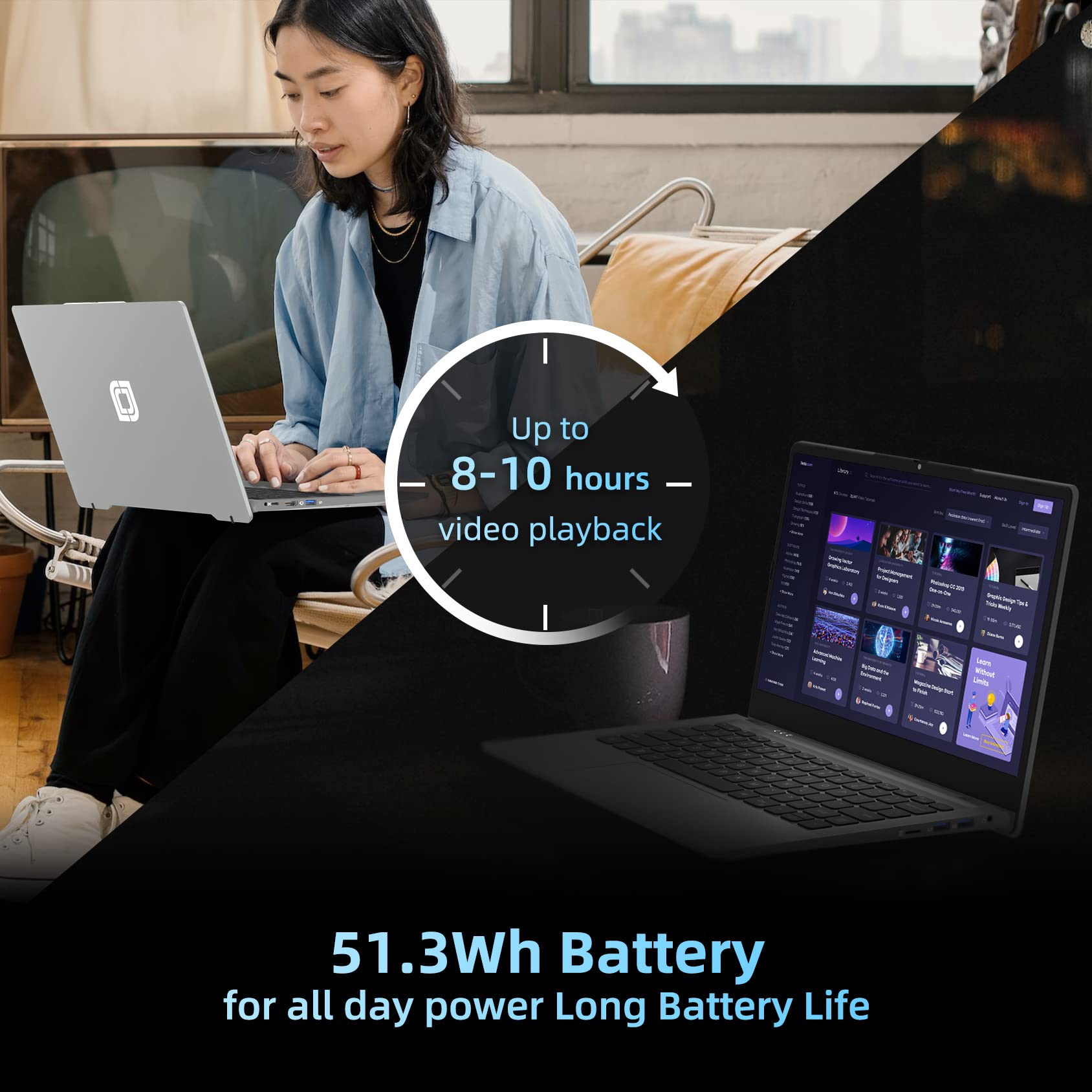 jumper Laptop, 24GB LPDDR4X RAM, 1024GB NVMe SSD, 3.6GHz Intel Core i5 CPU, 14 Inch FHD IPS Display, Windows 11 Laptops Computer with 4 Stereo Speakers, 51.3WH, USB3.0 * 3, Type-C, Metal.