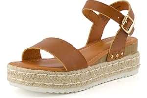 CUSHIONAIRE Melissa Espadrille Platform Sandals For Women with Adjustable Ankle Strap and Memory Foam Insole-Comfortable Womens Sandals for Summer