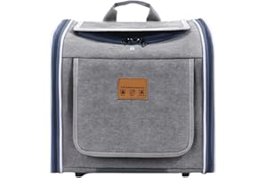 Dog Bike Basket | Bicycle Handlebar Carrier for Pet | Foldable Pet Bicycle Backpack | for Outdoor Camping Walking Hiking Groc