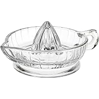 HIC Citrus Juicer Reamer with Handle and Pour Spout, Heavyweight Glass