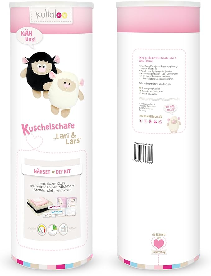 Kullaloo Material Set Stoffpaket Zum Selber Nahen Schaf Lari In Weiss Schwarz Inkl Schnittmuster In Schicker Dose Amazon De Spielzeug