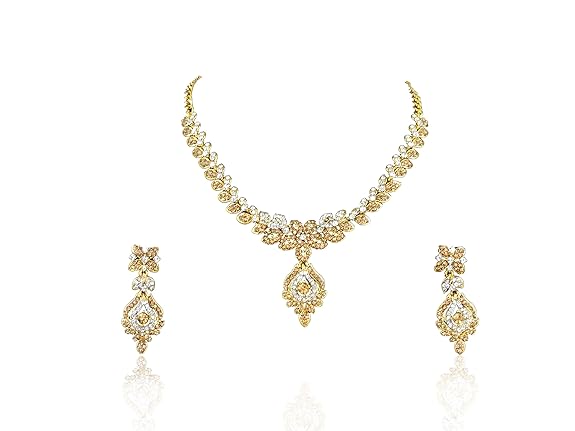 Gold Traditional Diamond Necklace Set