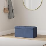 SONGMICS Storage Ottoman Foldable Foot Rest 89 L 300 kg Midnight Blue LSF247Q51 view 2