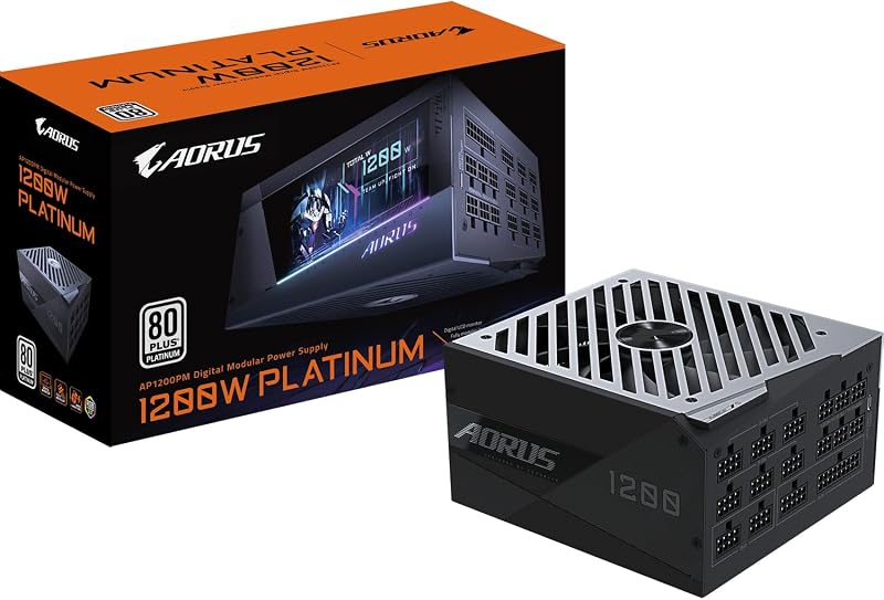 Gigabyte AORUS AP1200PM 1000W 80 PLUS Platinum Fully Modular ATX PSU LCD