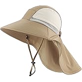 Connectyle UPF50+ Wide Brim Sun Hat for Toddler & Kids Outdoor Adventure Quick Dry Bucket Hat with Neck Flap Summer Beach Hat