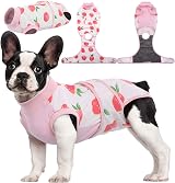 Kuoser Dog Surgery Recovery Suit Soft Cotton Spandex Peach M