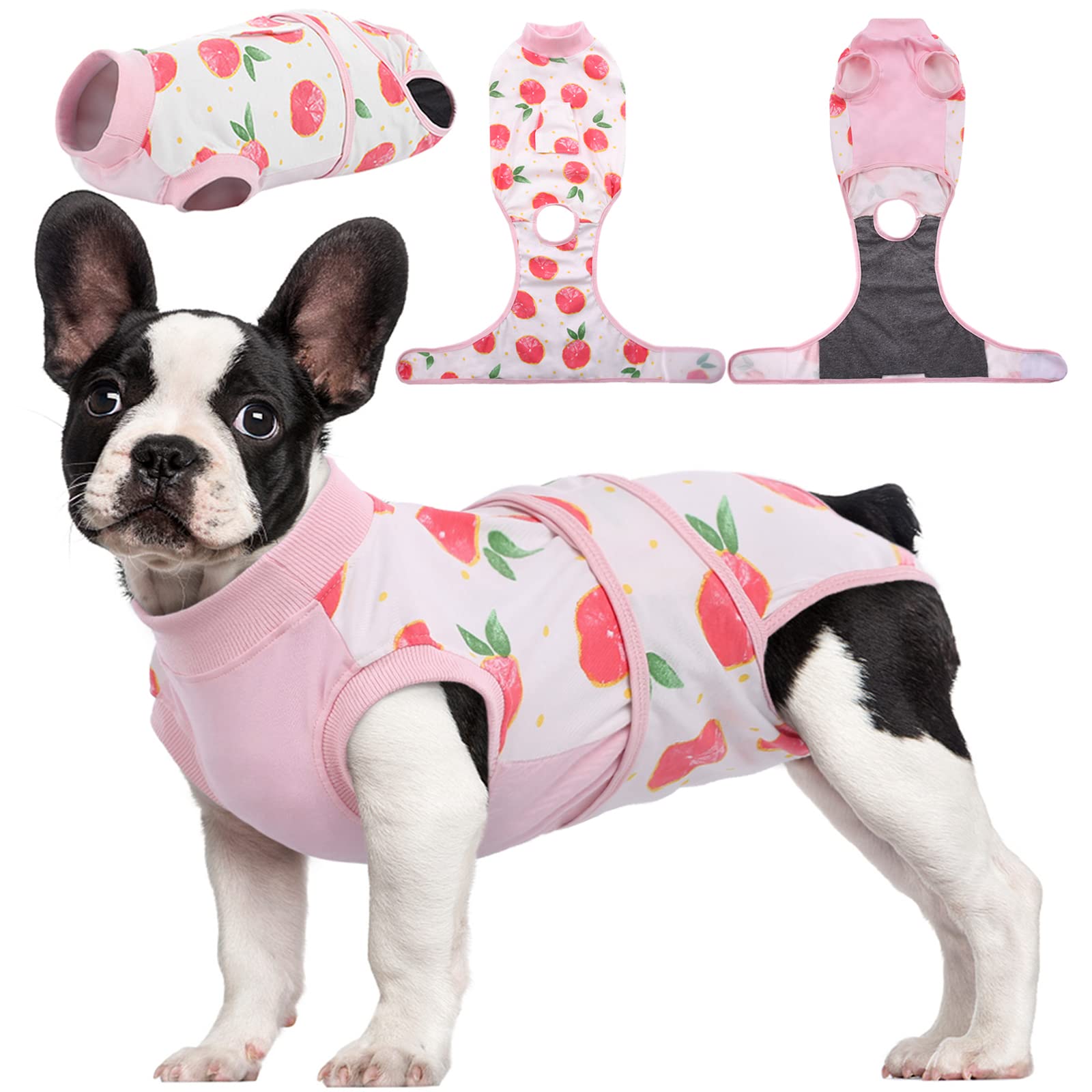 Kuoser Dog Surgery Recovery Suit, Dogs Recovery Suits Female Spay and Male Neuter for Post-Op Care, Soft Puppy Onesie Surgery Cone alternative Prevent Licking, Peach powder S — image 1