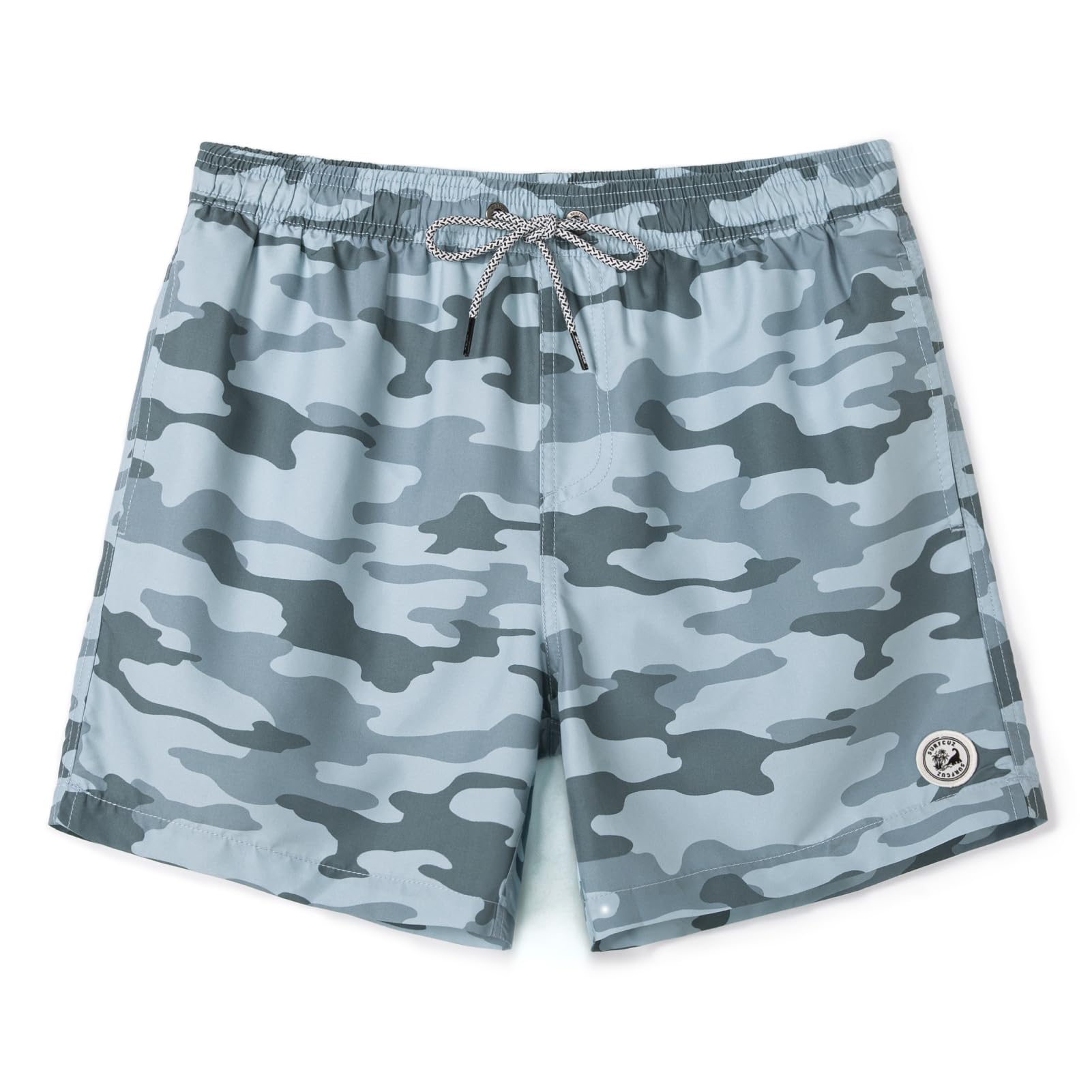 Photo 1 of SURF CUZ Mens Swim Trunks 5 Inch Quick Dry Bathing Suits Beach Shorts with Mesh Lining Grey Green Camo X-Large