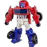 Transformers CYBERWORLD Optimus Prime Cyber Changers 4-Inch Action Figure, Quick Change to Truck Mode, Robot Toys for Boys an