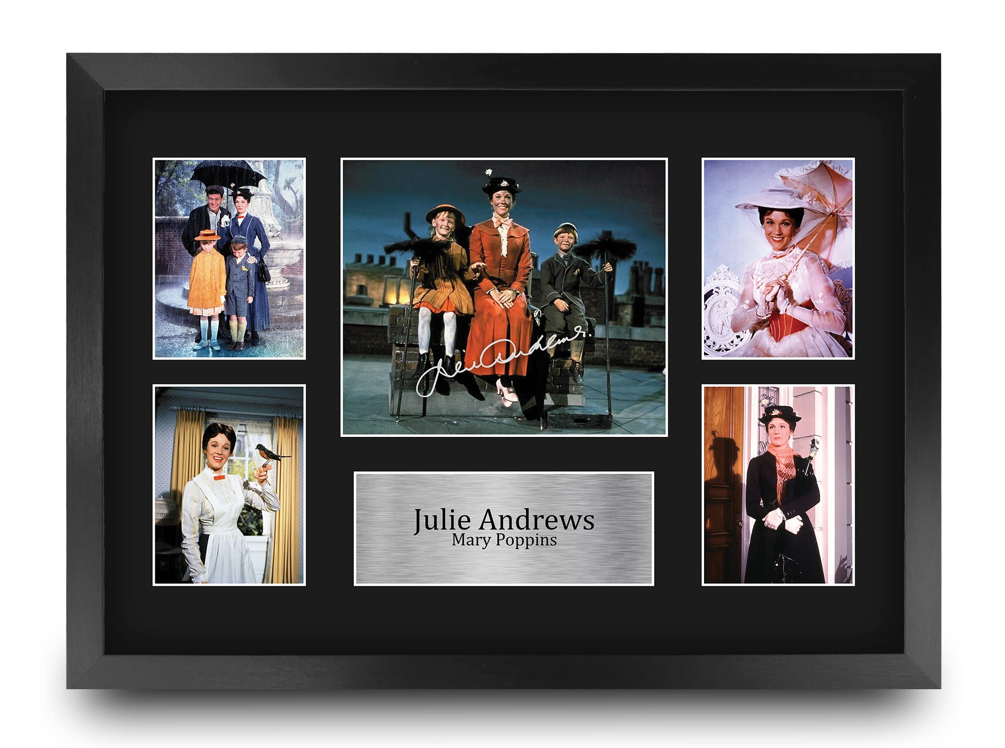 HWC Trading FR A3 Julie Andrews Mary Poppins Gifts Printed Signed Autograph Picture for Movie Memorabilia Fans - A3 Framed