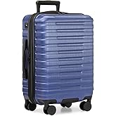 U.S. Traveler Boren Expandable Hardside Rugged Travel Luggage with 8 Spinner Wheels, Navy, Carry-on 22-Inch