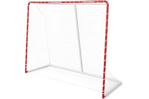 Ace Hockey Metal Street Hockey Goal – 54" x 44" Lightweight Steel Frame with Net – Outdoor Hockey Net for Beginners & Backyard Games – Ball, Roller & DEK Hockey Practice Goal – Easy Assembly