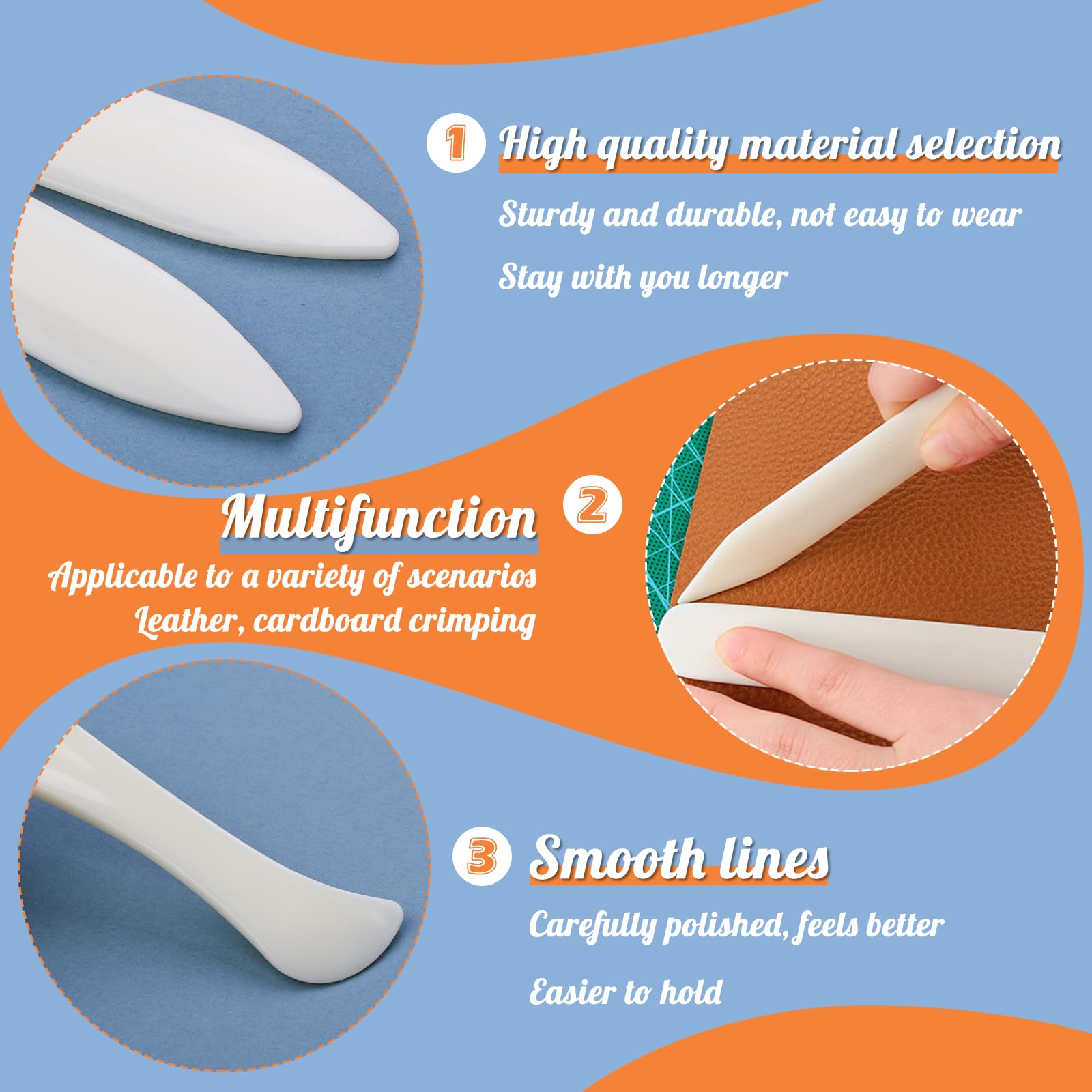 WONVOC 6 pcs Bone Folders, Crease Makers, Scoring Tool, Plastic Bone Folder Paper Creaser, Folding Bookbinding Tool, Origami Tools for Making Paper Crafts Quilting Leathercraft Bookbinding