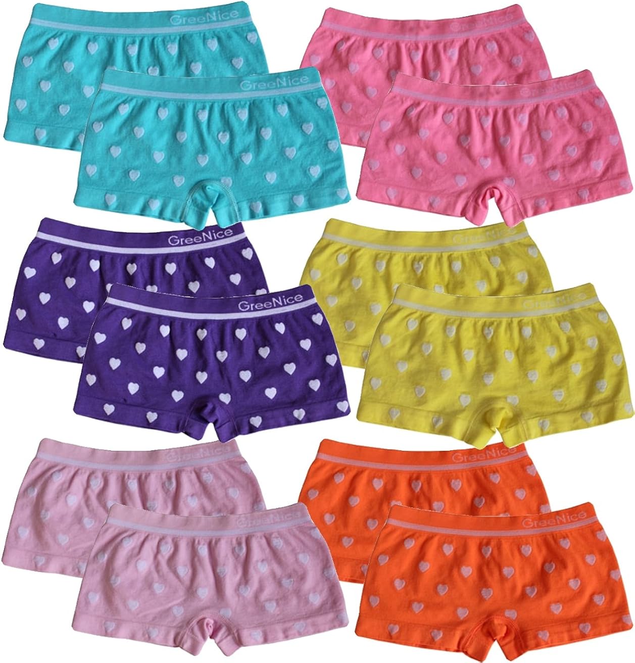 BestSale247 12 Stück Mädchen Pantys Hipster Shorts Boxershorts Girls Unterhosen Kids Unterwäsche Mikrofaser Bunt 92 Bis 158 (92-104