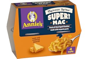 ANNIE'S HOMEGROWN Annie's Super! Mac Microwave Pasta and Real Aged Cheddar Cups, 4 Ct, 11.44 oz