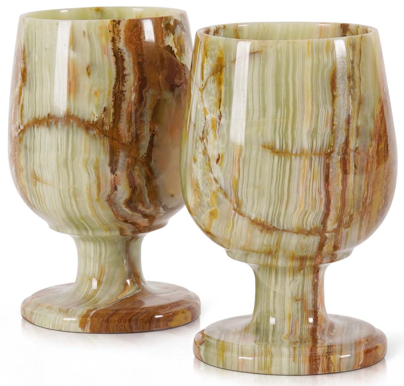 Radicaln Marble Wine Glasses 5'' Green Onyx Handmade Party Drinking Glasses - Cocktail Drinkware for Red and White Wine, Glass Set for Gifts & Home Bar