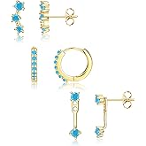 FIASASO Sterling Silver Post Earrings for Women Trendy 3 Pairs Silver Hypoallergenic Stud Hoop Cartilage Earrings Set Small Stacks Cute Studs Huggie Earring Dainty for Sensitive Ears Non Tarnish