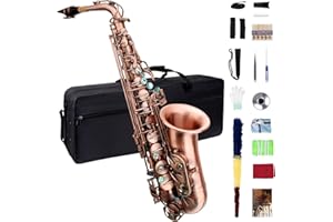 MEPERG Eb Alto Saxophone - Beginner & Professional, Student & Adult, Antique Red Saxophone