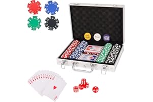 PLAYWUS Poker Chip Set for Beginners, 200 Pcs Casino Poker Chips with Aluminum Case,11.5 Gram Chips with Iron Insert for Texas Holdem Blackjack Gambling