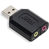 Syba Adaptador de sonido estéreo USB externo para Windows, Mac, fuente de audio adicional de Linux con conector de micrófono 