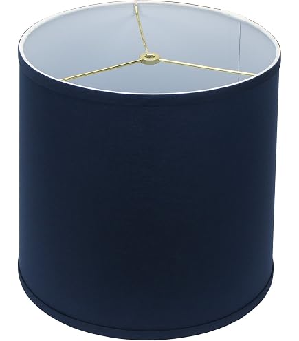 Aspen Creative Lampenschirm Trommelform – 30,5 Cm Breit, 25,4 Cm Hoch, Waschblau, Mit Spinnenkonstruktion Für Harfenbefestigung, Aus Hochwertigem Denim-Stoff