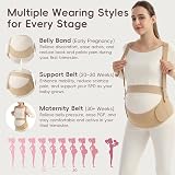 MomTend 5 in 1 Pregnancy Support Belt Beige XL 360 Comfort Back Pelvic Relief view 5
