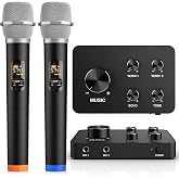 Wireless Microphone Karaoke Mixer System,Dual Handheld Mic for TV&amp;Speaker | HDMI/AUX in/out, 100ft range, dynamic mic. Works with PC, amp, church, wedding, home karaoke.