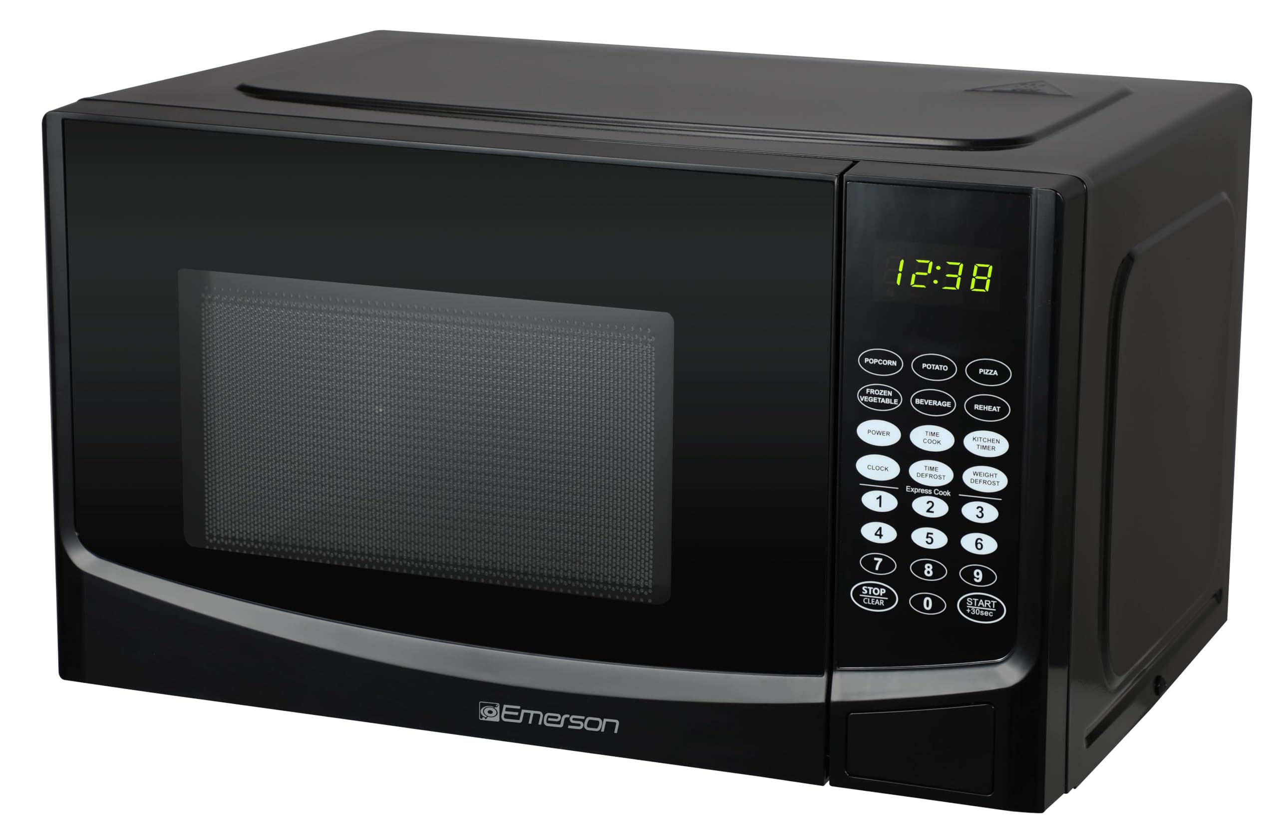 Emerson MW9255B Countertop Microwave Oven, 6 Pre-Programmed Settings, Removable Glass Turntable and Child Safety Lock, 0.9 Cu ft, 900W, Black